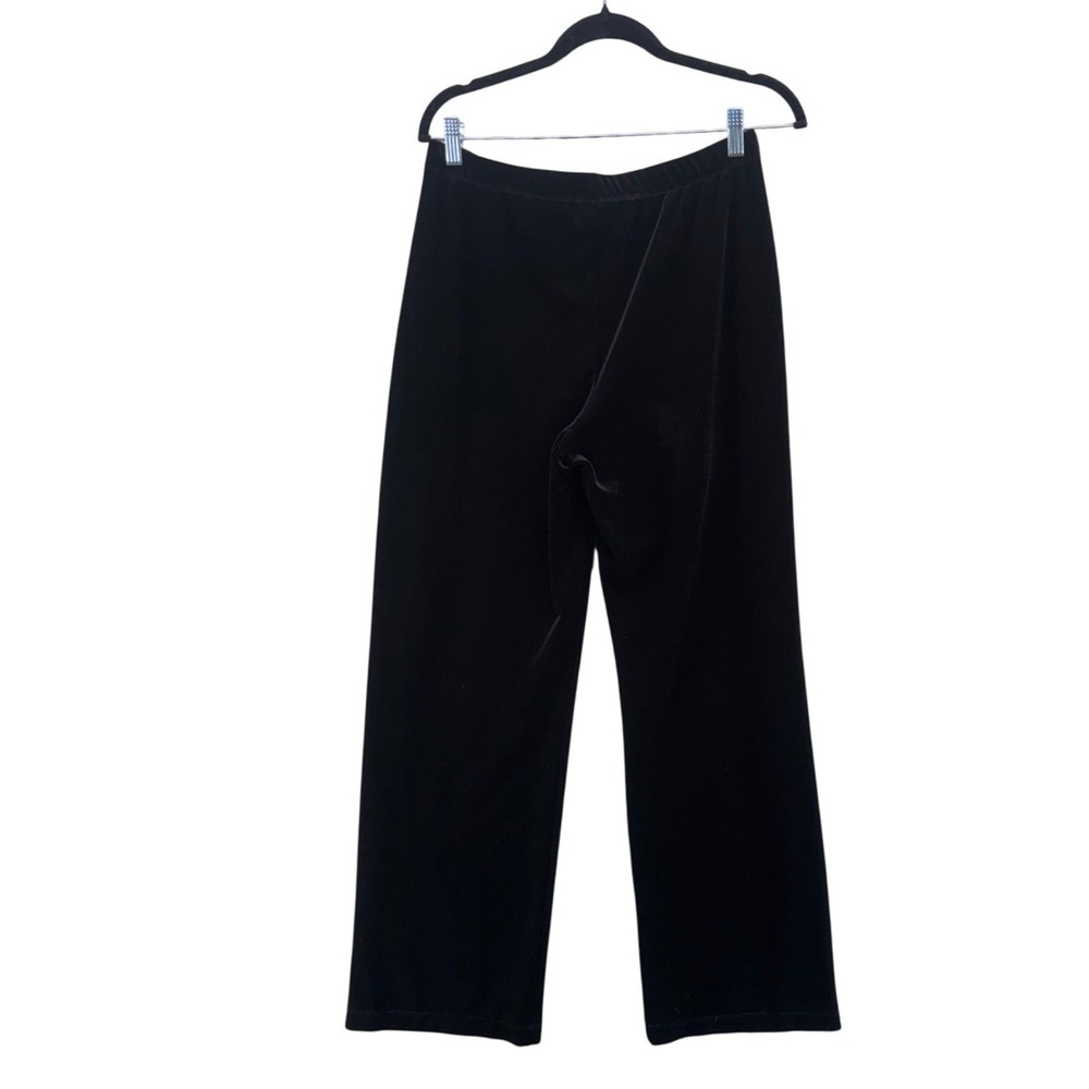Vintage Velvet Pants High Rise Black Medium Stretchy Simple Basic Warm Elegant